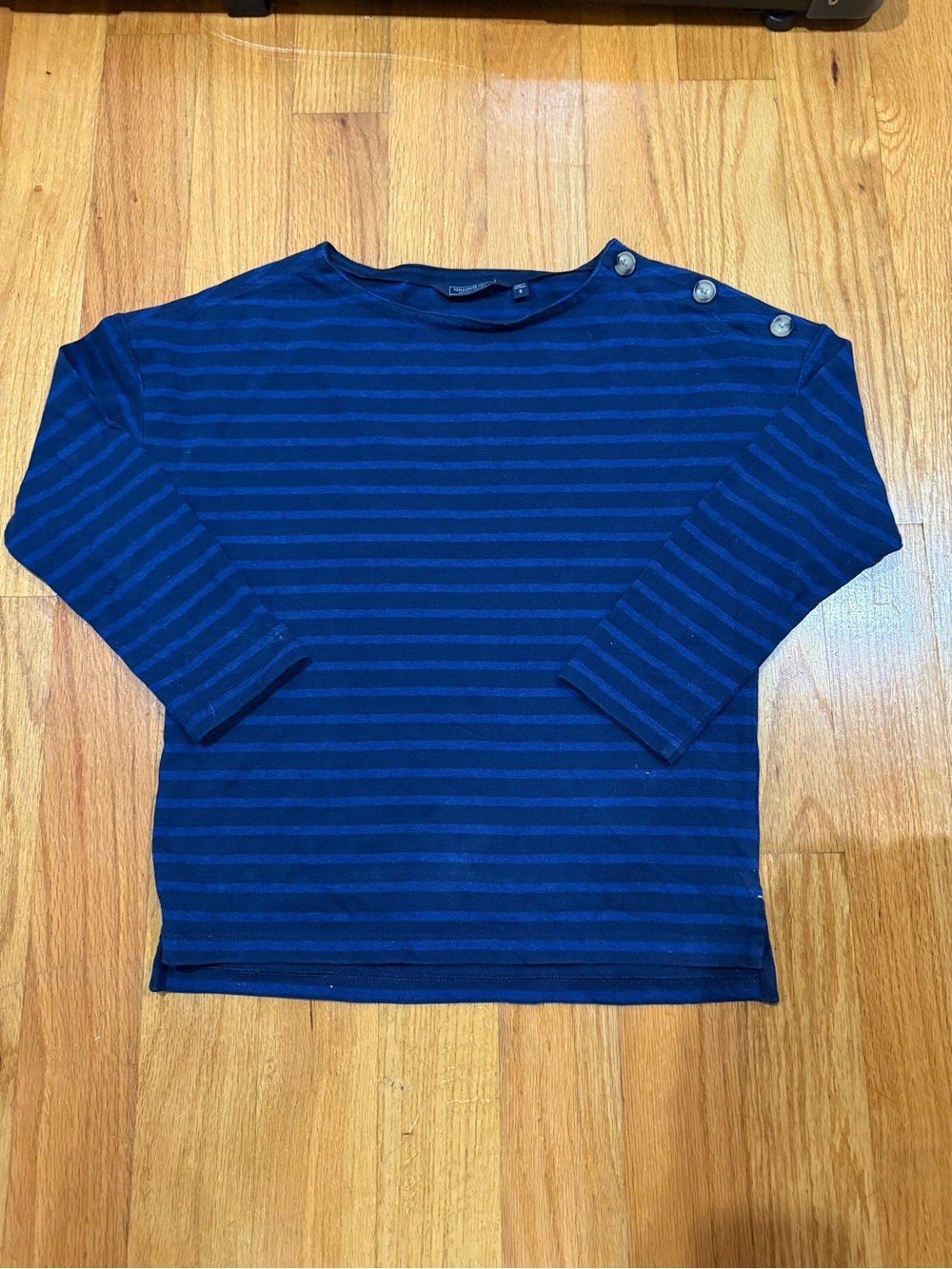 Vineyard Vines Striped Jamestown Button Boatneck Top S